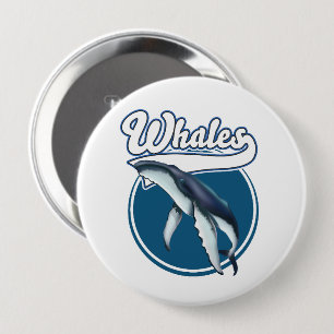 Bóton Redondo 10.16cm logotipo de desenho de baleia