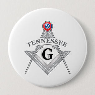 Bóton Redondo 10.16cm Loja de Freemasonry do Estado do Tennessee