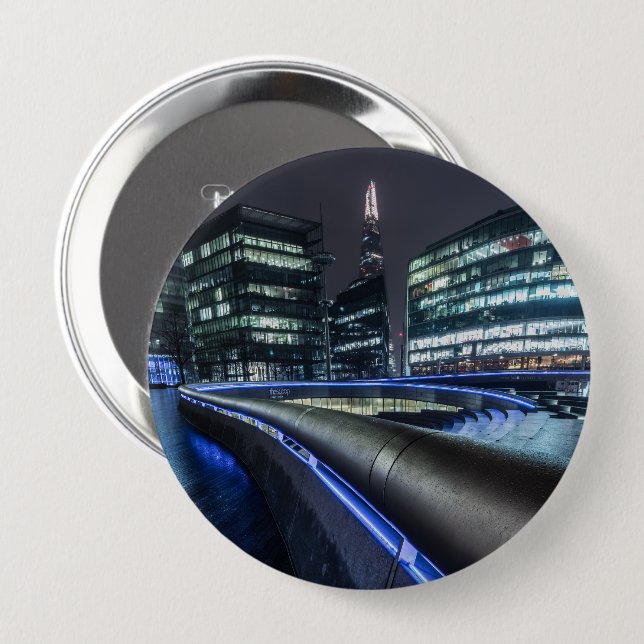 Bóton Redondo 10.16cm Londres à noite (Frente & Verso)