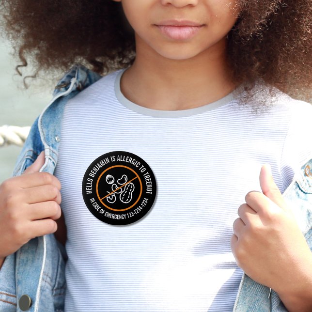 Bóton Redondo 10.16cm Loucos de árvores Crachá de alergia (Criador carregado)