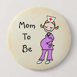 Bóton Redondo 10.16cm Mamã da enfermeira a ser, bege