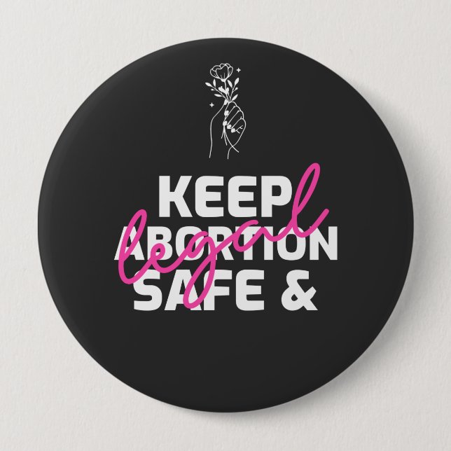 Bóton Redondo 10.16cm Manter O Aborto Seguro E Legal (Frente)