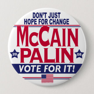 Bóton Redondo 10.16cm McCain Palin 2008