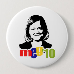 Bóton Redondo 10.16cm Meg Whitman para o governador 2010
