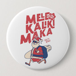 Bóton Redondo 10.16cm Mele Kalikimaka - Papais noeis engraçados Natal no