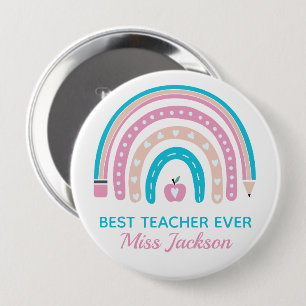 Bóton Redondo 10.16cm Melhor Professora Do Mundo - Presente De Apreciaçã