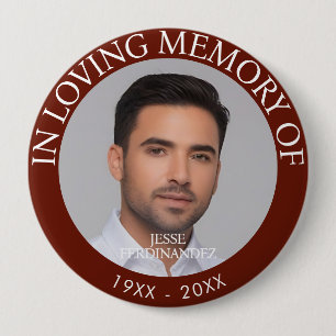 Bóton Redondo 10.16cm Memorial de Foto Personalizado