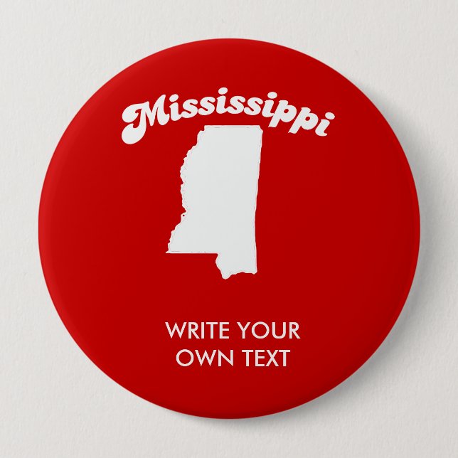 BÓTON REDONDO 10.16CM MISSISSIPPI STATE MOTTO T-SHIRT T (Frente)
