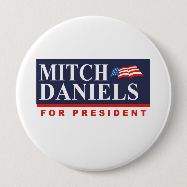 Bóton Redondo 10.16cm MITCH DANIELS PARA PRESIDENTE (Banner) (Frente)
