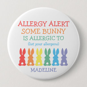 Bóton Redondo 10.16cm Miúdos personalizados do coelhinho da Páscoa do