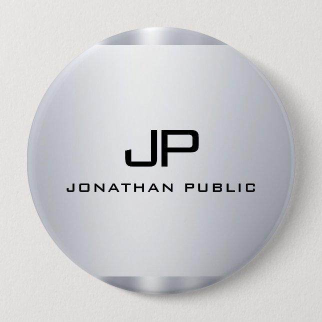 Bóton Redondo 10.16cm Modelo de tendências de aparência metálica do mono (Frente)