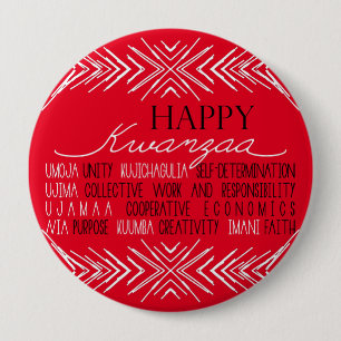 Bóton Redondo 10.16cm Modern Happy Kwanzaa