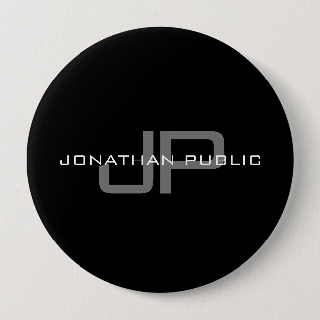 Bóton Redondo 10.16cm Monograma - Letra inicial Modelo grande (Frente)