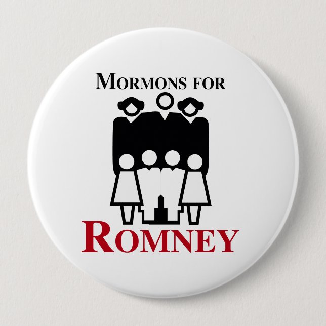 Bóton Redondo 10.16cm Mormons para Romney.png (Frente)