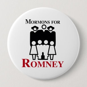 Bóton Redondo 10.16cm Mormons para Romney.png