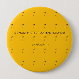 Bóton Redondo 10.16cm Motivação, Árvores de Coco Silhuette