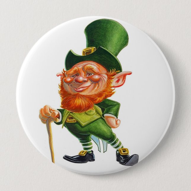 Bóton Redondo 10.16cm MR Botão LEPRECHAUN (Frente)