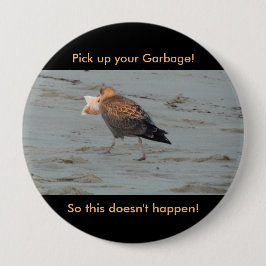 Bóton Redondo 10.16cm Não polua no botão das praias