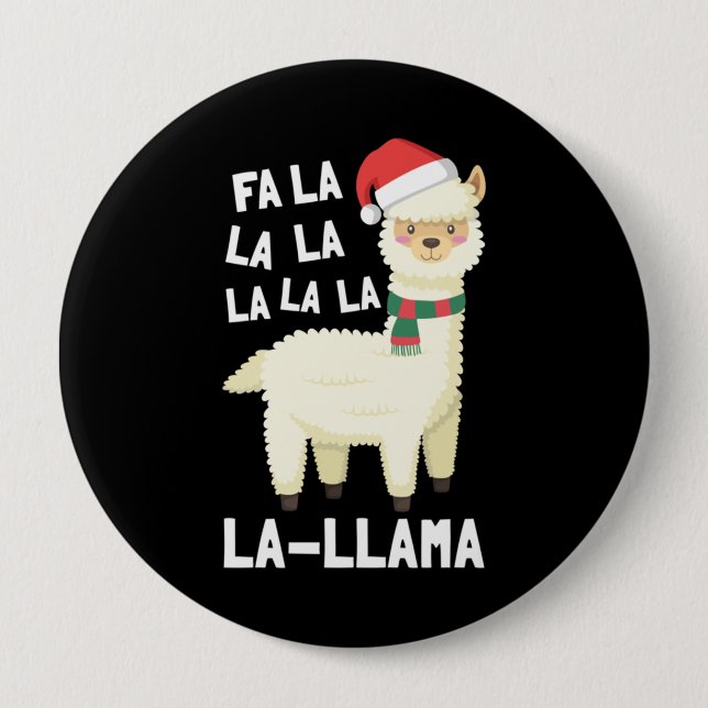 Bóton Redondo 10.16cm Natal Fa La Llama Essential (Frente)