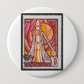 Bóton Redondo 10.16cm Nave espacial de Vostok no selo 1969 de URSS do