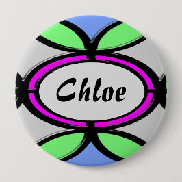 Bóton Redondo 10.16cm Nome personalizado Botão com cor de vidro