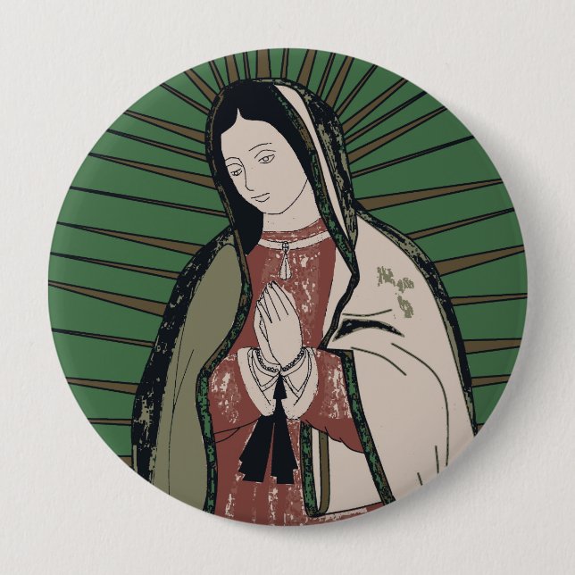 Bóton Redondo 10.16cm nossa dama de guadalupe (Frente)
