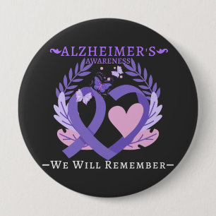Bóton Redondo 10.16cm O Alzheimer combate a demência consciência