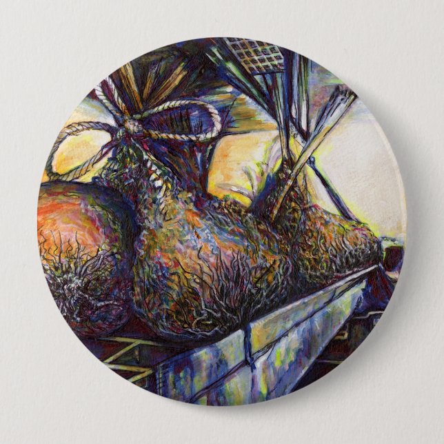 Bóton Redondo 10.16cm O destino da vida ferida (Frente)