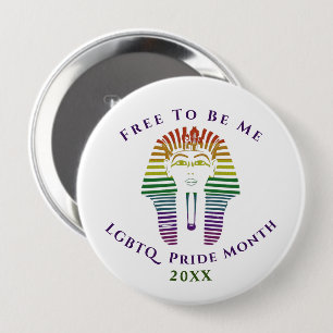 Bóton Redondo 10.16cm O Orgulho LGBTQ Gay Rainbow Mês Livre Para Ser Eu