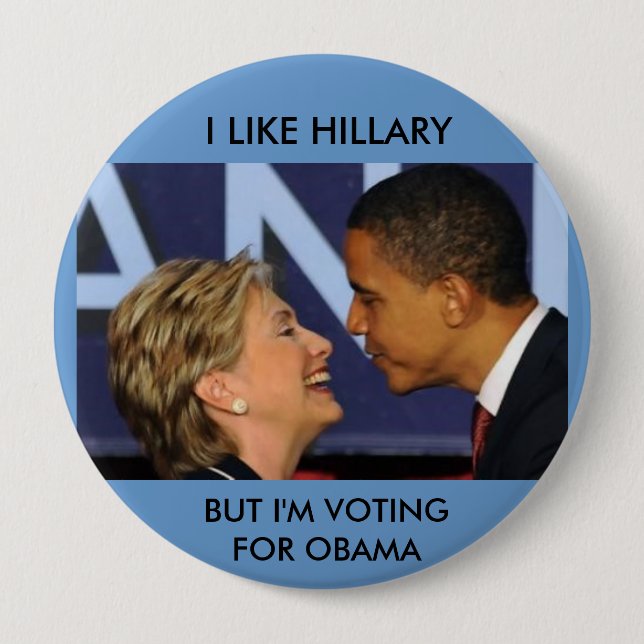 BÓTON REDONDO 10.16CM OBAMA E HILLARY (Frente)