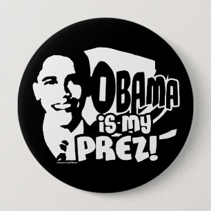Bóton Redondo 10.16cm Obama meu botão de Prez