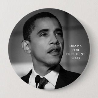 BÓTON REDONDO 10.16CM OBAMA PARA O PRESIDENTE 2008 BOTÃO