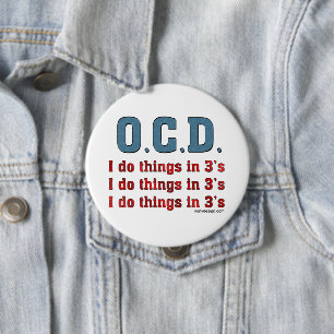 Bóton Redondo 10.16cm OCD eu faço coisas em 3