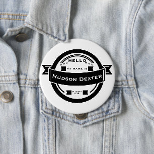 Bóton Redondo 10.16cm Olá Meu nome é Personalizado Olá Presentes