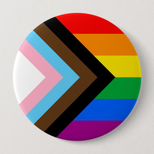 Bóton Redondo 10.16cm Orgulho de progresso LGBTQ+