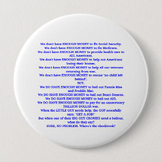 Bóton Redondo 10.16cm Os republicanos não têm dinheiro suficiente.