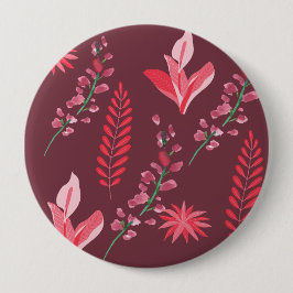 Bóton Redondo 10.16cm Padrão de flores