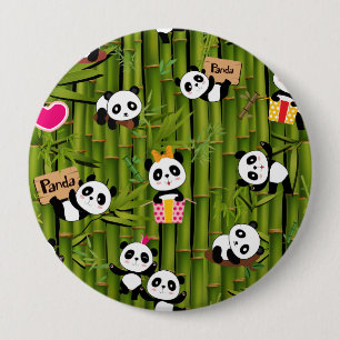 Bóton Redondo 10.16cm Padrão do Panda 2