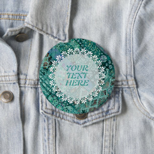 Bóton Redondo 10.16cm Padrão Etno Abstrato - Arte Folclórica 2