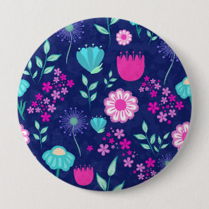 Bóton Redondo 10.16cm Padrão floral fofo de fundo
