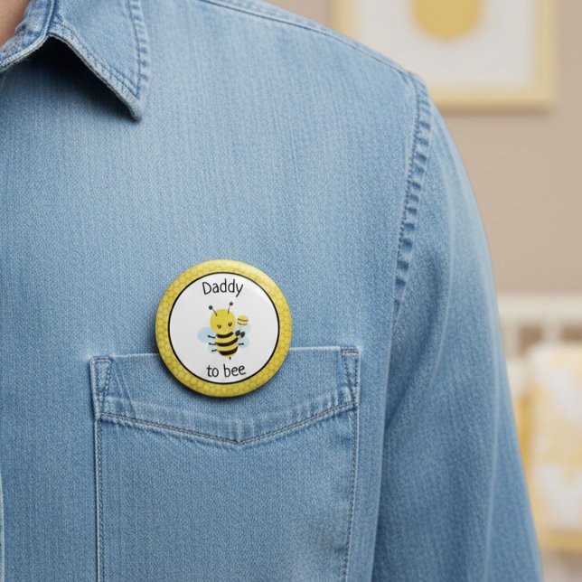 Bóton Redondo 10.16cm Pai A Ser Chá de fraldas Esperando (Criador carregado)