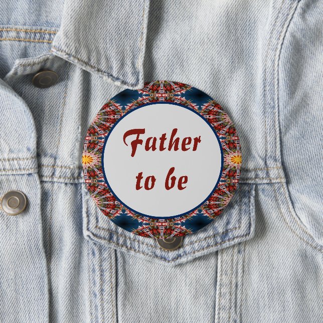 Bóton Redondo 10.16cm Pai, é um padrão de círculos abstrato (In Situ)