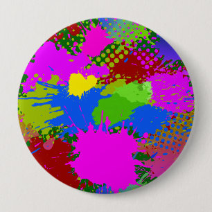 Bóton Redondo 10.16cm Paint Splash Patterno 3