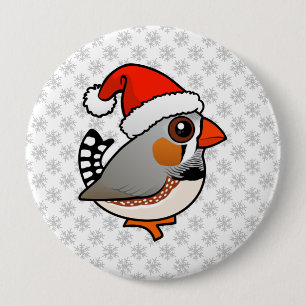 Bóton Redondo 10.16cm Papais noeis Zebra Finch