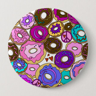 Bóton Redondo 10.16cm Paz Amor e Donuts