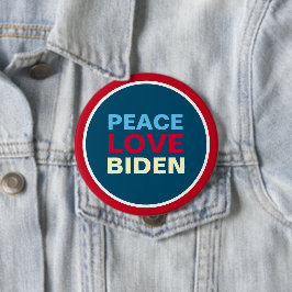 Bóton Redondo 10.16cm Peace Love BIDEN Red Blue Giant