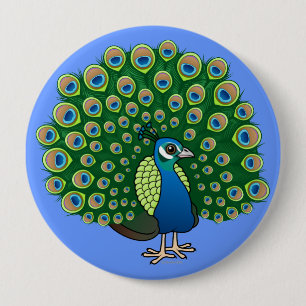 Bóton Redondo 10.16cm Peafowl indiano