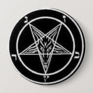 Bóton Redondo 10.16cm pentagram satânico