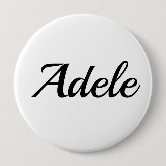 Bóton Redondo 10.16cm personalisierbar Vorname Adele schwarz weiß