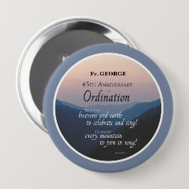 Bóton Redondo 10.16cm Personalize os 45.º Parabéns da Ordenação do Anive